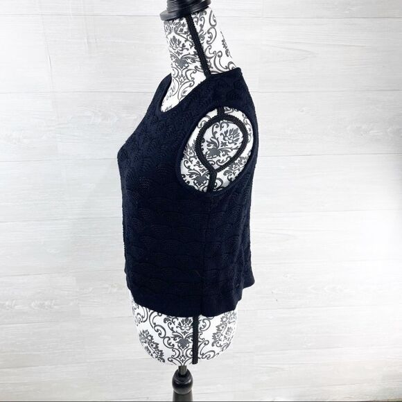 St. John Sport by Marie Gray Fan Knitted Wool Blend Tank Top - Picture 4 of 9